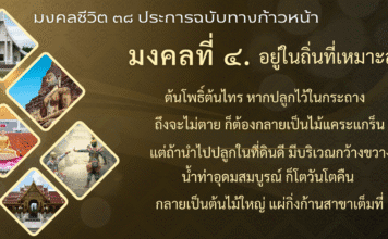 มงคลที่ 4 : อยู่ในถิ่นที่เหมาะสม