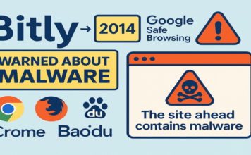 Bit.ly เคยถูก Google Safe Browsing เตือนเรื่องมัลแวร์ในปี 2014
