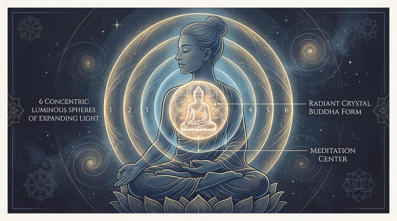 ภาพดวงธรรมซ้อนดวงธรรมสว่างไสว ณ ศูนย์กลางกาย